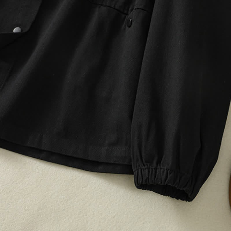 Buddha Stones Fall Casual Button-Up Solid Women's Jacket With Pockets - image 15