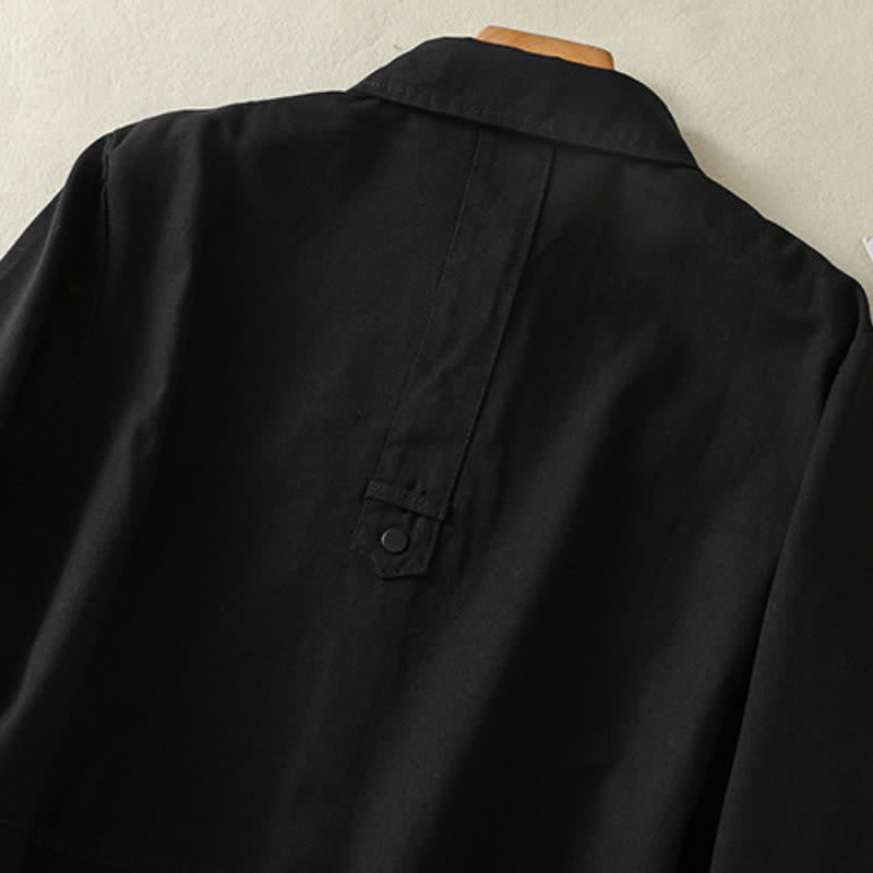 Buddha Stones Fall Casual Button-Up Solid Women's Jacket With Pockets - image 11