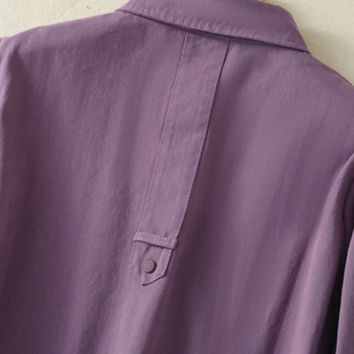 Buddha Stones Fall Casual Button-Up Solid Women's Jacket With Pockets - image 19