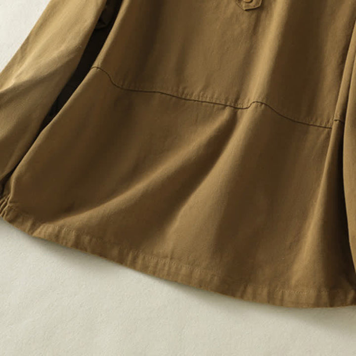 Buddha Stones Fall Casual Button-Up Solid Women's Jacket With Pockets - image 6