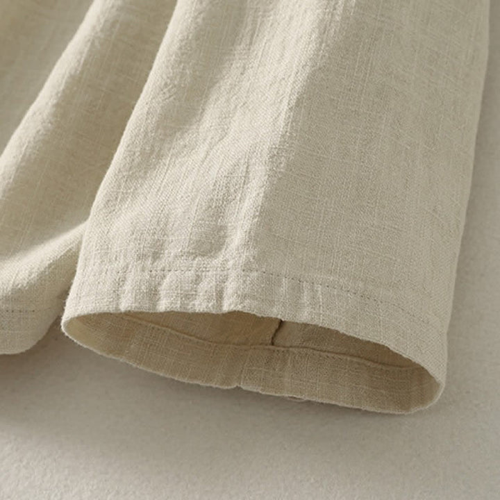 Buddha Stones Fall Casual Tang Style Frog Button Solid Cotton Linen Women's Long Sleeve Shirts - image 6