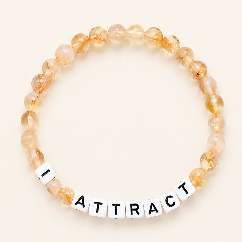 Buddha Stones Citrine I ATTRACT Letters Beads Prosperity Bracelet - Citrine(Happiness ♥ Prosperity) - image 0