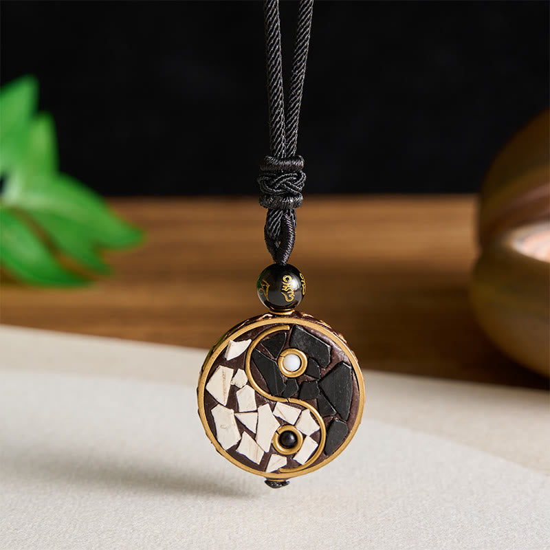 Buddha Stones Copper Alloy Yin Yang Pendant Balance Necklace - image 2