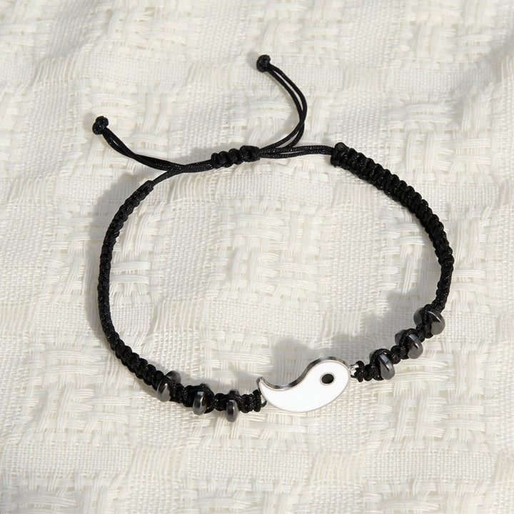 Buddha Stones 2pcs Yin Yang Hematite Support Adjustable Couple Bracelet - image 14