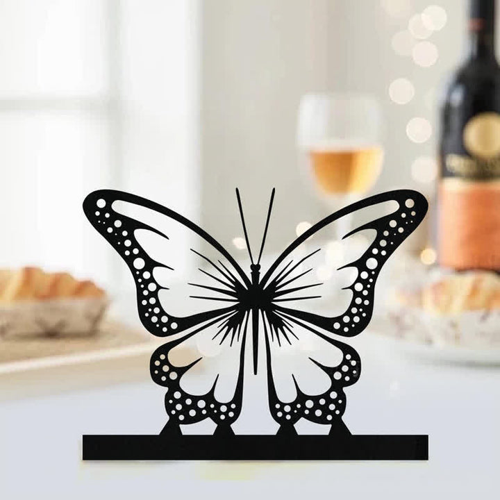 Buddha Stones Black Iron Butterfly Transformation Three Light Candle Holder - image 6