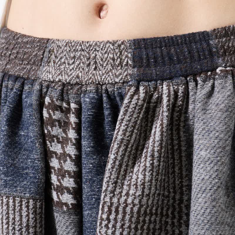 Buddha Stones Fall Winter Casual Vintage Drawstring Plaid Cotton Ankle Pants Men's Harem Pants With Pockets - image 11