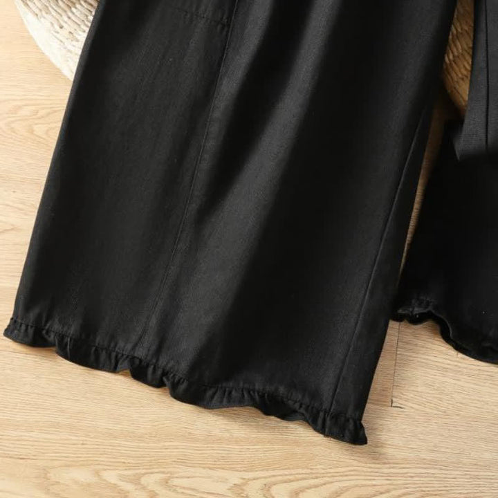 Buddha Stones Fall Casual Minimalist Drawstring Solid Ankle Pants Women's Straight Leg Pants With Pockets - image 10