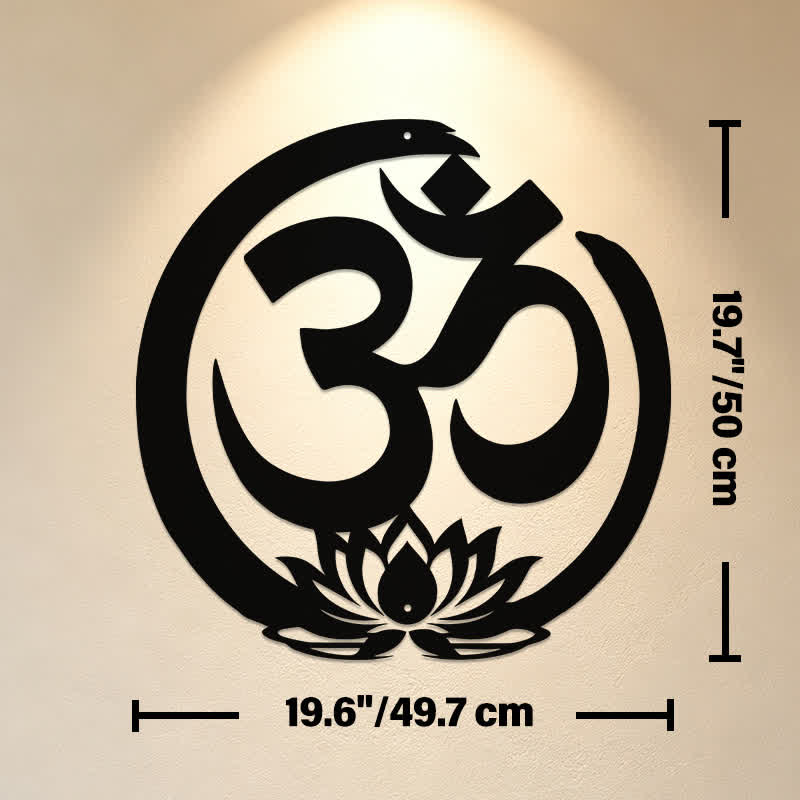 Buddha Stones Sacred OM Lotus Circle Metal Meaningful Symbols Wall Art - Approx. 49.7cm x 50cm x 0.12cm / 19.57in x 19.69in x 0.05in - image 10