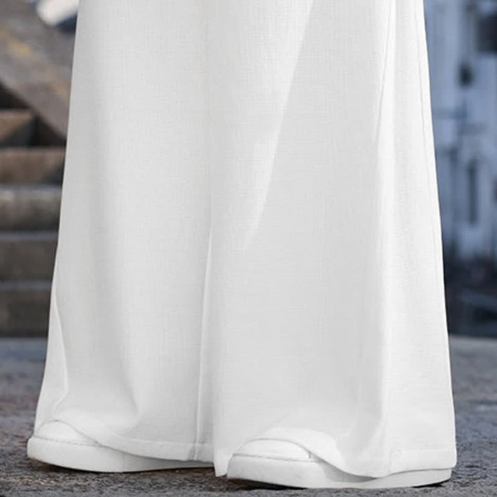 Buddha Stones Spring Fall Casual Tang Style Drawstring Solid Long Pants Men's Straight Leg Pants With Pocket - image 27