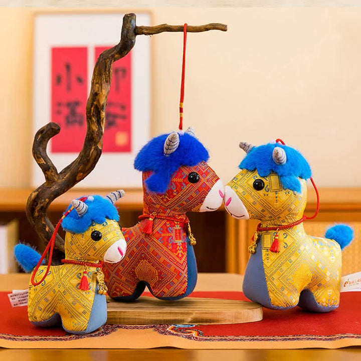 Buddha Stones Cotton Plush Lucky Chinese Zodiac Goat Cute Animal Decor - image 14