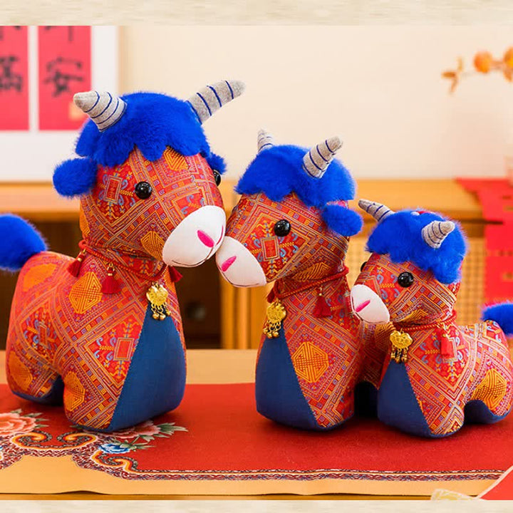 Buddha Stones Cotton Plush Lucky Chinese Zodiac Goat Cute Animal Decor - image 9