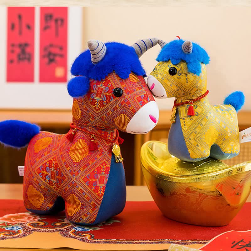 Buddha Stones Cotton Plush Lucky Chinese Zodiac Goat Cute Animal Decor - image 12