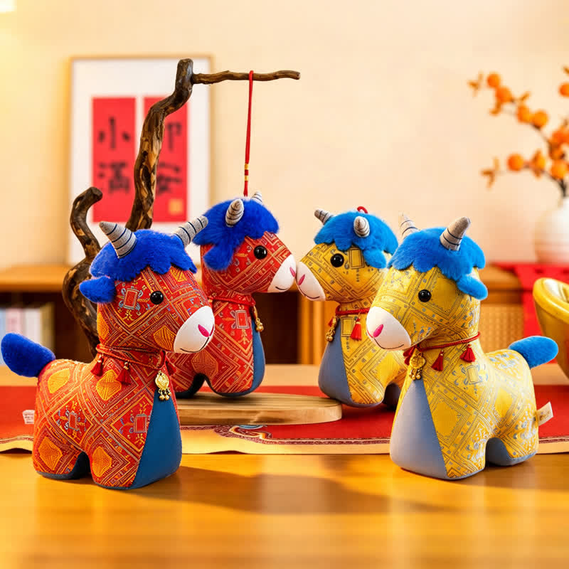 Buddha Stones Cotton Plush Lucky Chinese Zodiac Goat Cute Animal Decor - image 17
