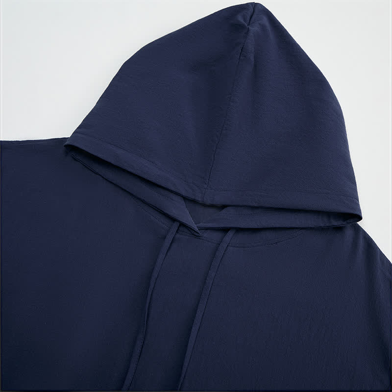 Buddha Stones Fall Casual Hooded Drawstring Solid Men's Long Sleeve Shirts With Pocket - image 4
