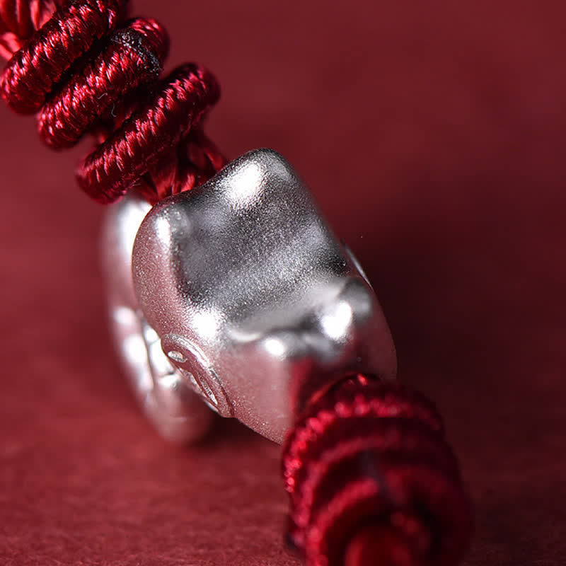Buddha Stones Red String 999 Sterling Silver Goat Protection Bracelet - image 17