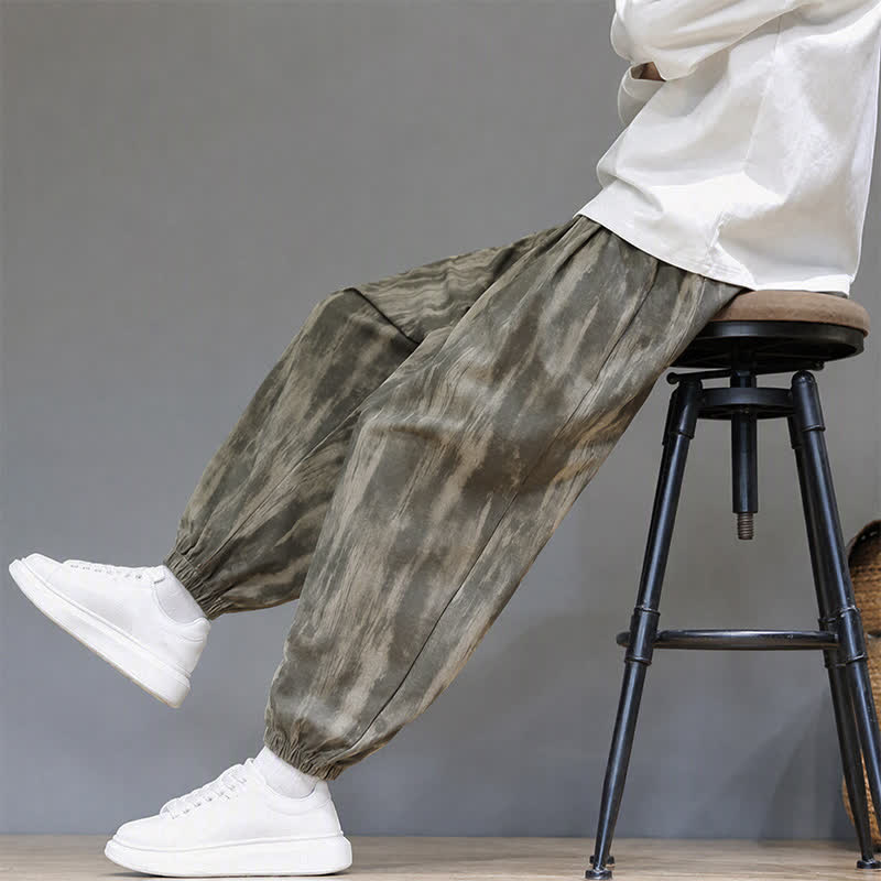 Buddha Stones Fall Winter Casual Drawstring Stripes Cropped Pants Corduroy Men's Harem Pants With Pockets - image 8
