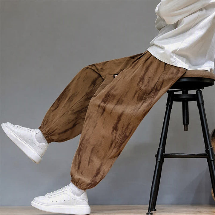 Buddha Stones Fall Winter Casual Drawstring Stripes Cropped Pants Corduroy Men's Harem Pants With Pockets - image 32