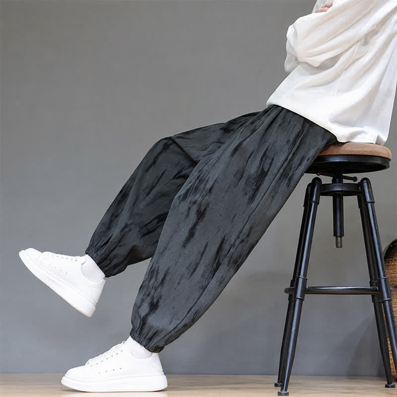 Buddha Stones Fall Winter Casual Drawstring Stripes Cropped Pants Corduroy Men's Harem Pants With Pockets - image 16