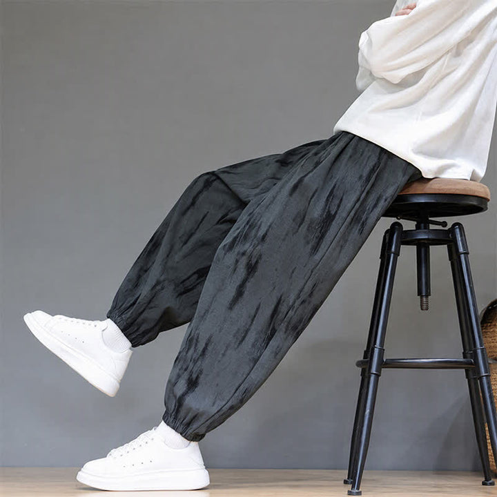 Buddha Stones Fall Winter Casual Drawstring Stripes Cropped Pants Corduroy Men's Harem Pants With Pockets - image 16