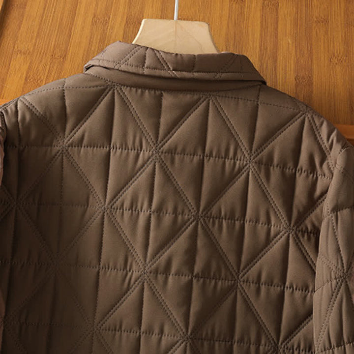Buddha Stones Winter Casual Minimalist Button-Up Geometric Women's Coat With Pockets - image 3