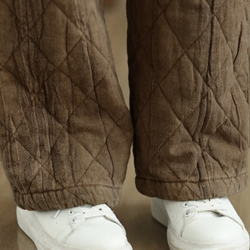 Buddha Stones Winter Casual Drawstring Geometric Rhombus Lines Long Pants Women's Straight Leg Pants With Pockets - image 15
