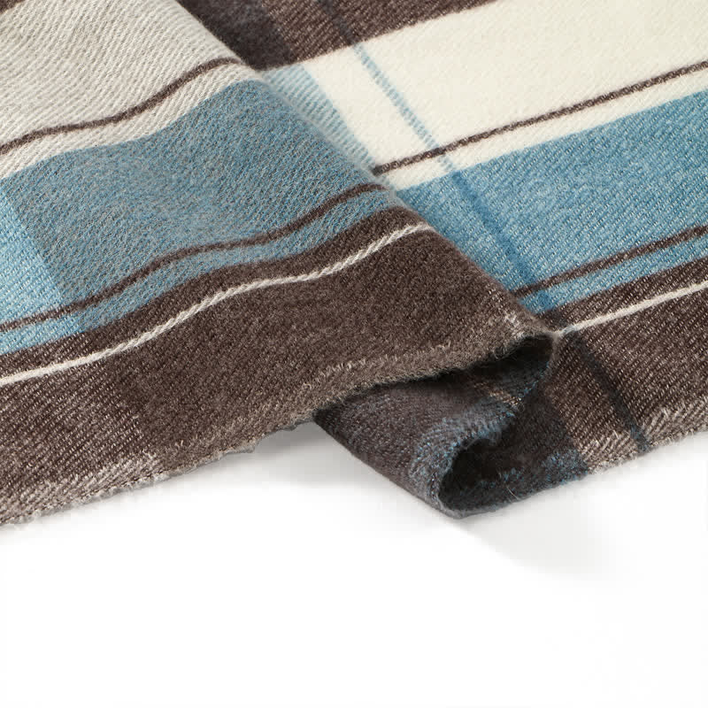 Buddha Stones Fall Winter Classic Plaid Tassel Cozy Men's Scarf - image 7