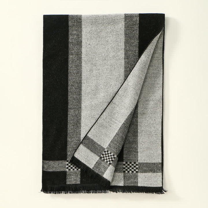 Buddha Stones Fall Winter Vintage Check Fringe Soft Men's Scarf - image 6