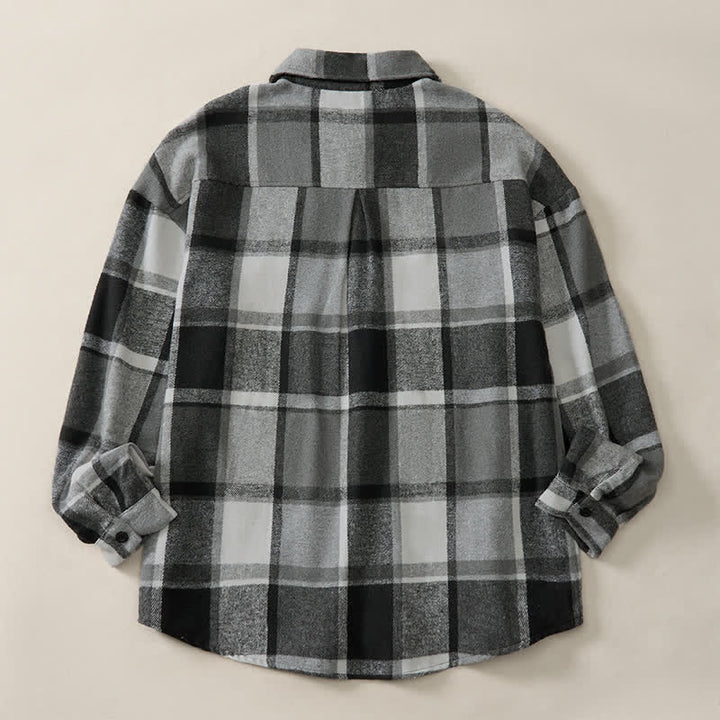 Buddha Stones Spring Fall Casual Vintage Button-Up Plaid Men's Long Sleeve Shirts - image 23