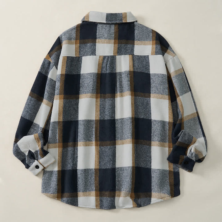 Buddha Stones Spring Fall Casual Vintage Button-Up Plaid Men's Long Sleeve Shirts - image 14