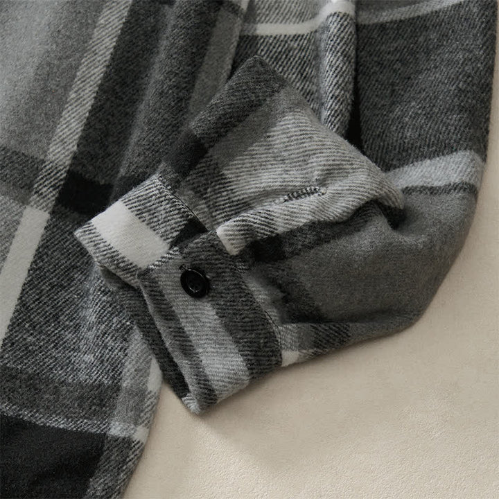 Buddha Stones Spring Fall Casual Vintage Button-Up Plaid Men's Long Sleeve Shirts - image 27