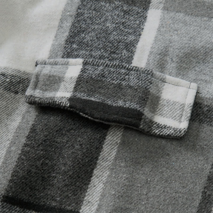 Buddha Stones Spring Fall Casual Vintage Button-Up Plaid Men's Long Sleeve Shirts - image 26