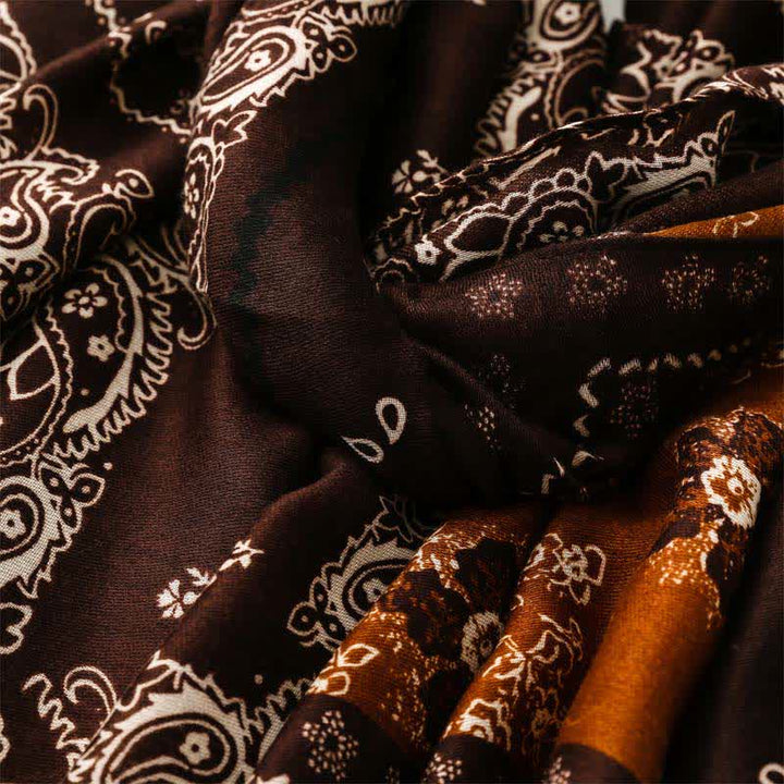 Buddha Stones Spring Fall Boho Paisley Patchwork Tassel Women's Scarf - image 15
