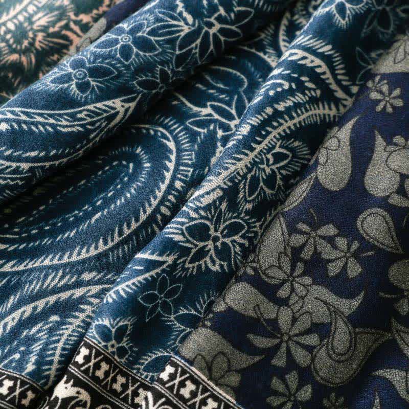 Buddha Stones Fall Winter Paisley Floral Border Print Soft Women's Scarf - image 4