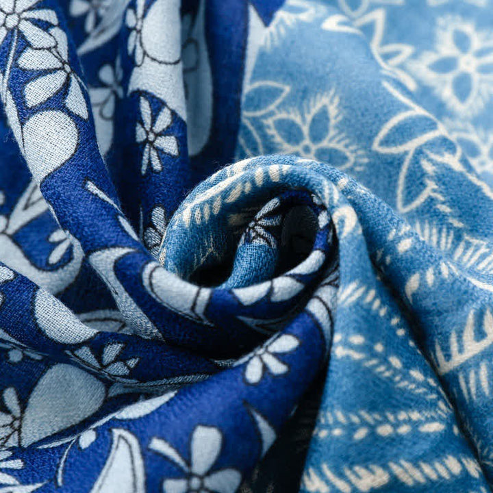 Buddha Stones Fall Winter Paisley Floral Border Print Soft Women's Scarf - image 14