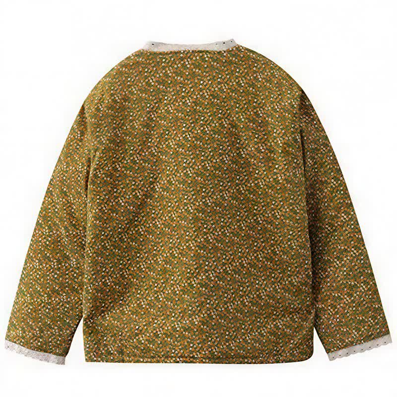 Buddha Stones Fall Winter Vintage Elegant Button-Up Floral Knit Women's Jackets - image 2