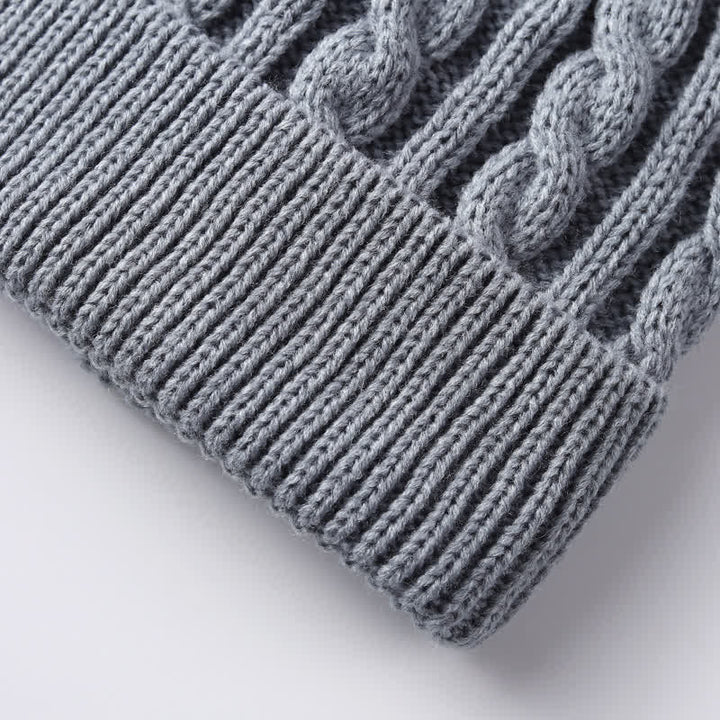 Buddha Stones 3Pcs Fall Winter Cable Knit Design Fleece Lined Cozy Neck Warmer Women's Scarf Gloves - image 4