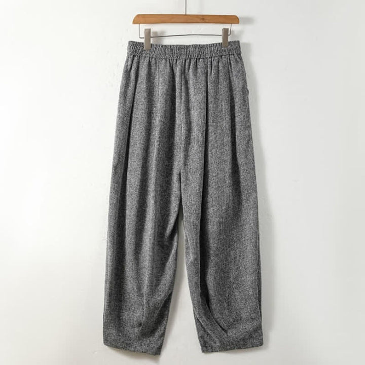 Buddha Stones Fall Winter Casual Drawstring Embroidery Character Solid Long Pants Men's Harem Pants With Pockets - image 11