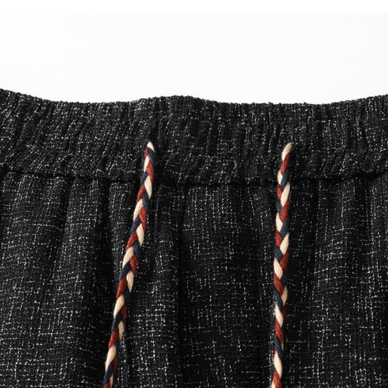 Buddha Stones Fall Winter Casual Drawstring Embroidery Character Solid Long Pants Men's Harem Pants With Pockets - image 2