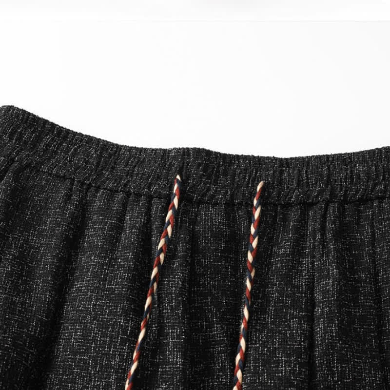 Buddha Stones Fall Winter Casual Drawstring Embroidery Character Solid Long Pants Men's Harem Pants With Pockets - image 4