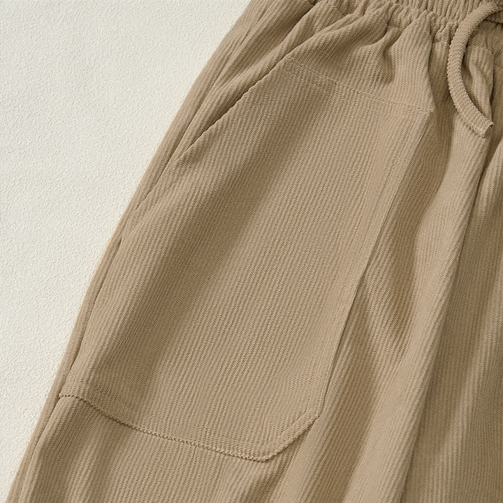 Buddha Stones Fall Winter Casual Drawstring Solid Long Pants Elastic Waist Corduroy Women's Tapered Pants With Pockets - image 14