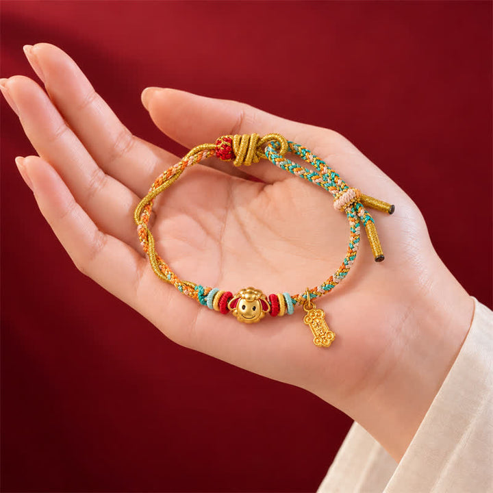 Buddha Stones Year of the Goat Colorful Copper Sheep Charm Lucky Braided String Bracelet - image 13