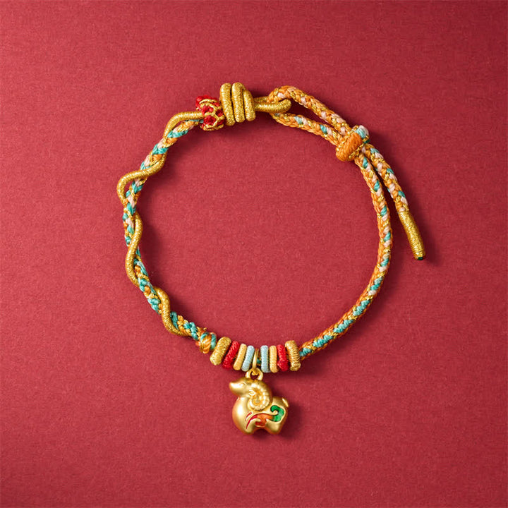 Buddha Stones Year of the Goat Colorful Copper Sheep Charm Lucky Braided String Bracelet - Auspicious Sheep - image 9