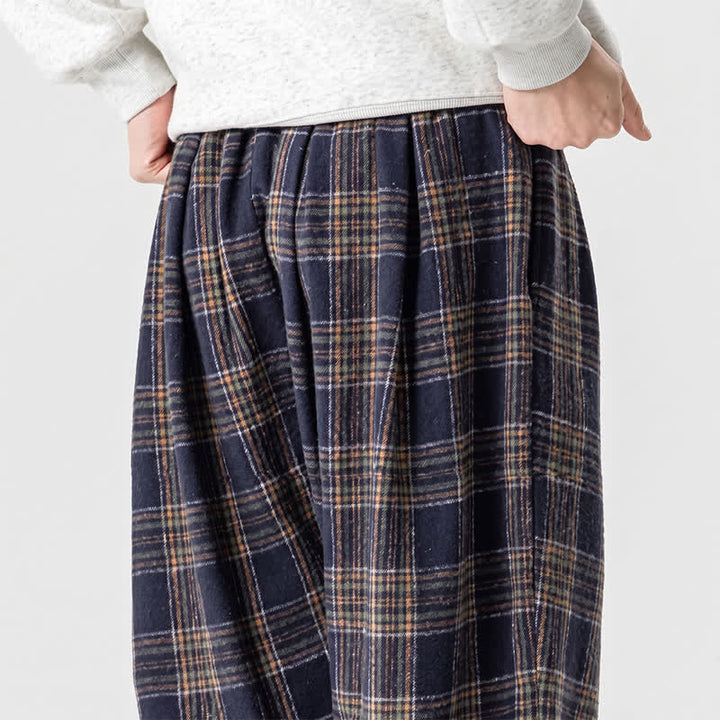 Buddha Stones Fall Winter Casual Drawstring Plaid Ankle Pants Men's Harem Pants With Pockets - image 27