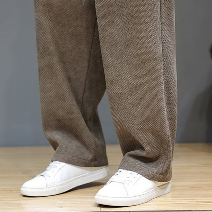 Buddha Stones Fall Winter Casual Vintage Drawstring Solid Long Pants Men's Straight Leg Pants With Pockets - image 10