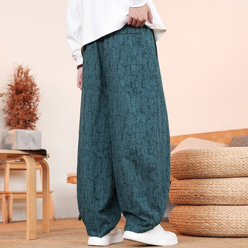 Buddha Stones Fall Casual Drawstring Abstract Texture Pattern Long Pants Men's Straight Leg Pants With Pockets - image 29