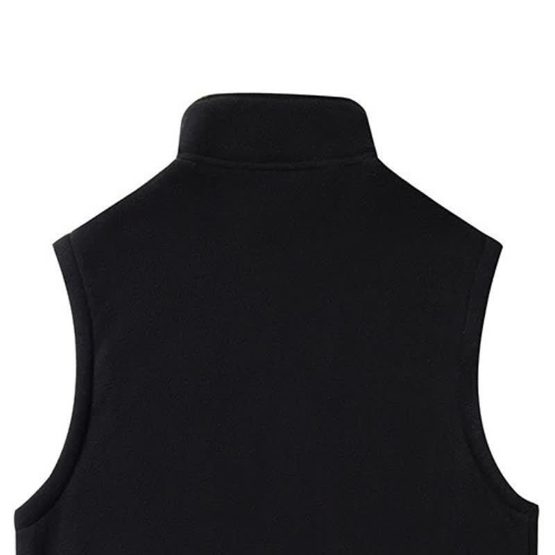 Buddha Stones Winter Casual Minimalist Fleece Lined Zipper Design Mandarin Collar Solid Cotton Tank Top Men's Vest With Pockets - image 19