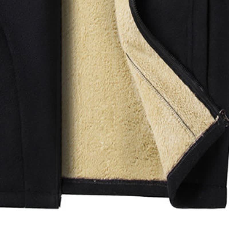 Buddha Stones Winter Casual Minimalist Fleece Lined Zipper Design Mandarin Collar Solid Cotton Tank Top Men's Vest With Pockets - image 20