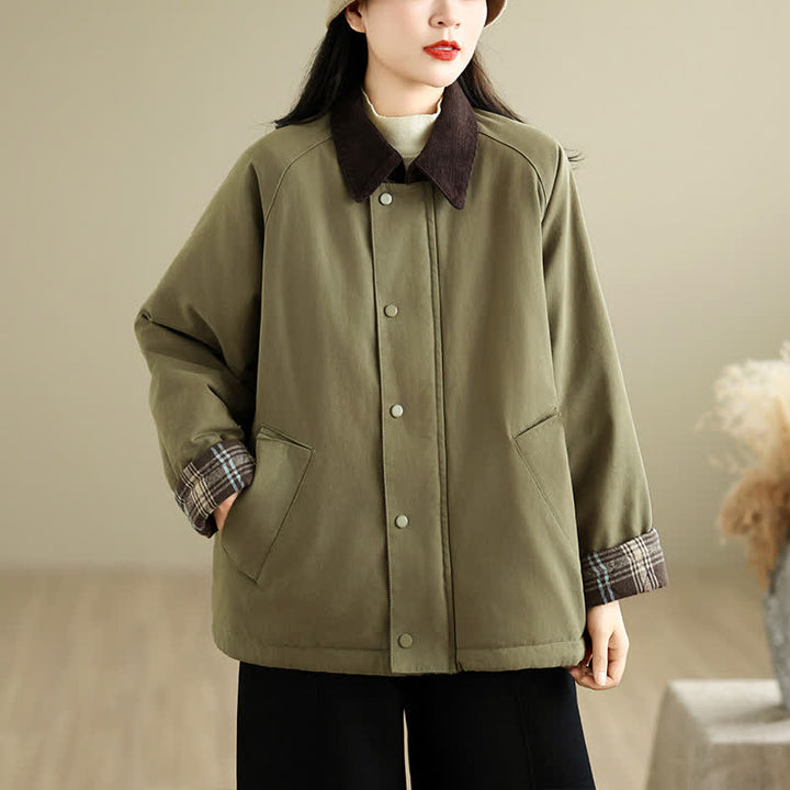 Buddha Stones Fall Winter Casual Classic Solid Women's Jacket With Pockets - image 7