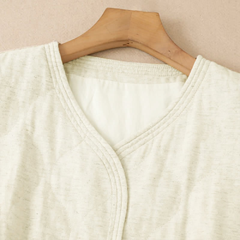 Buddha Stones Fall Winter Casual Minimalist Drawstring Beige Women's Vest Tank Top With Pockets - image 5