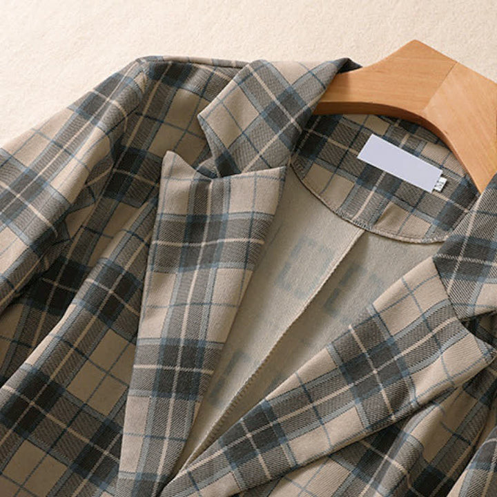Buddha Stones Fall Vintage Classic Button-Up Plaid Women's Jacket With Pockets - image 4